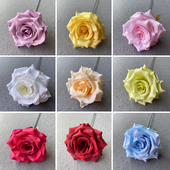 仿真玫瑰花头婚礼娟花墙背景插花路引花球DIY装 10支装 饰假花