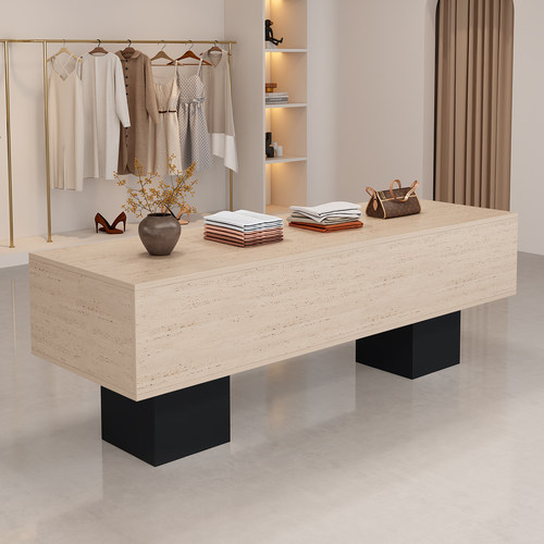 中岛风服装店中岛桌女装店铺中间流水台简约现代展示桌鞋包陈列柜