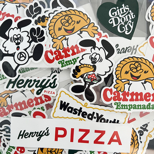 Girls pizza联名潮牌限定防水装 Dont henrys 饰贴纸 Cry Verdy