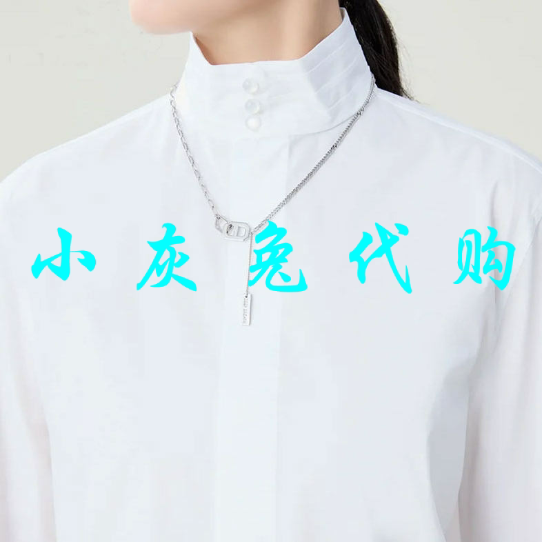 小灰兔代购2026春新款立领白色长袖衬衫现货1301040-1030661-001