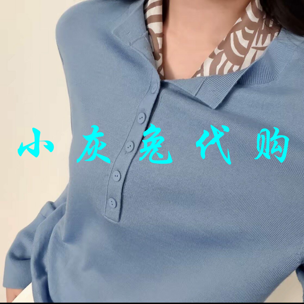 小灰兔代购2026秋新款休闲开领纽扣套头针织毛衣538102-4T09839