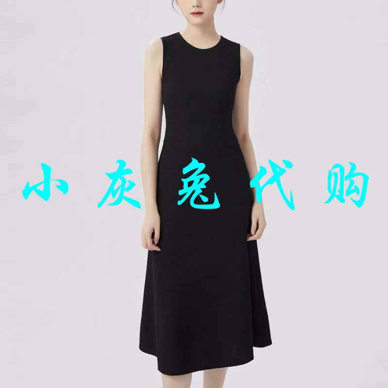 小灰兔代购2025夏新款黑色圆领无袖连衣裙5500528-2A22611-001