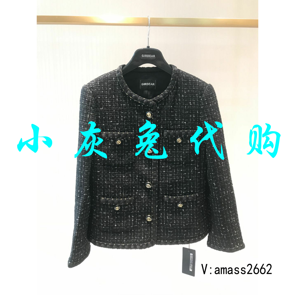 小灰兔正品代购秋款小香风毛呢外套1400042-4A26411-001