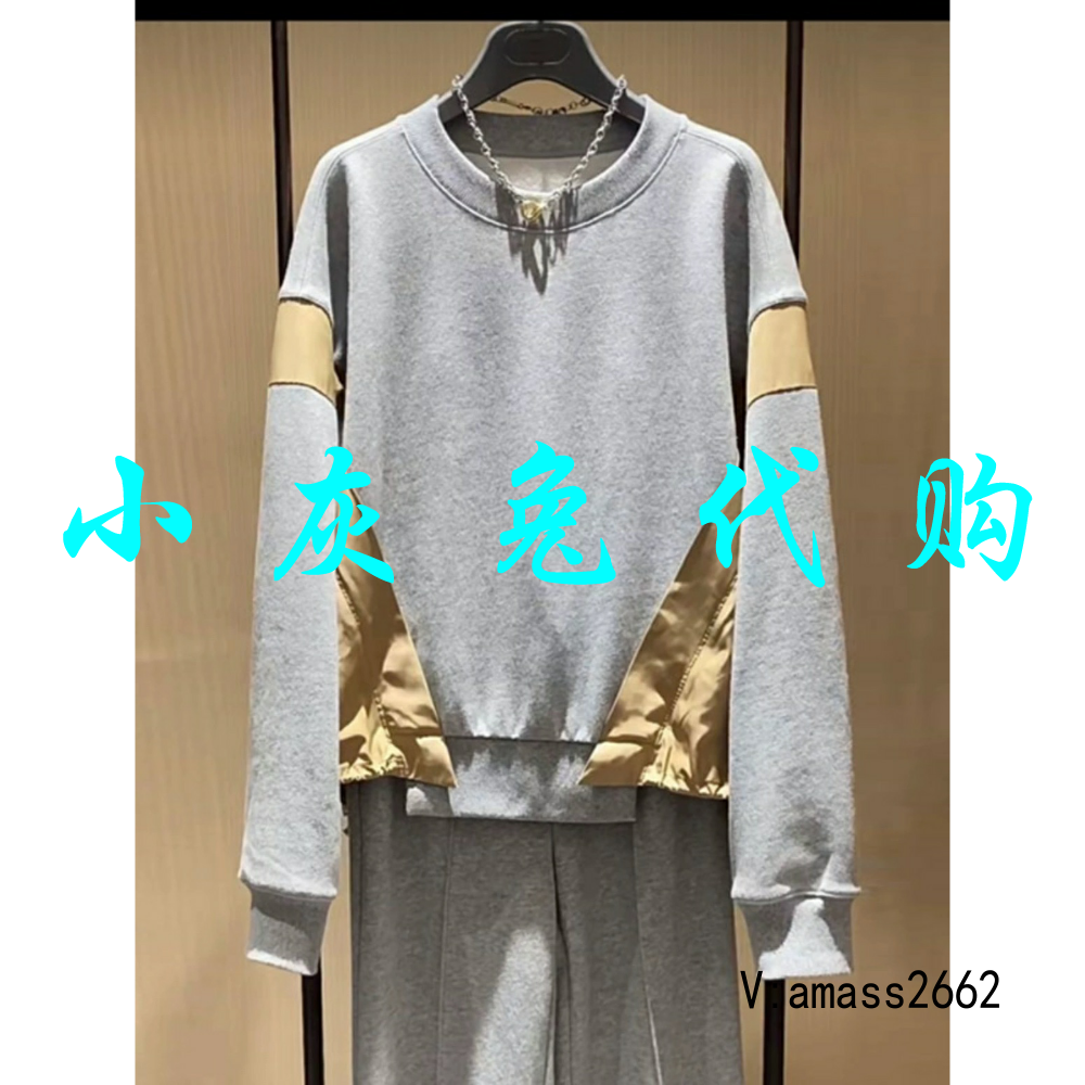 小灰兔正品代购2025秋圆领套头拼接撞色卫衣5300801-4220431-001