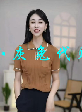 小灰兔2025夏修身领短袖针织T恤138025-1T68343