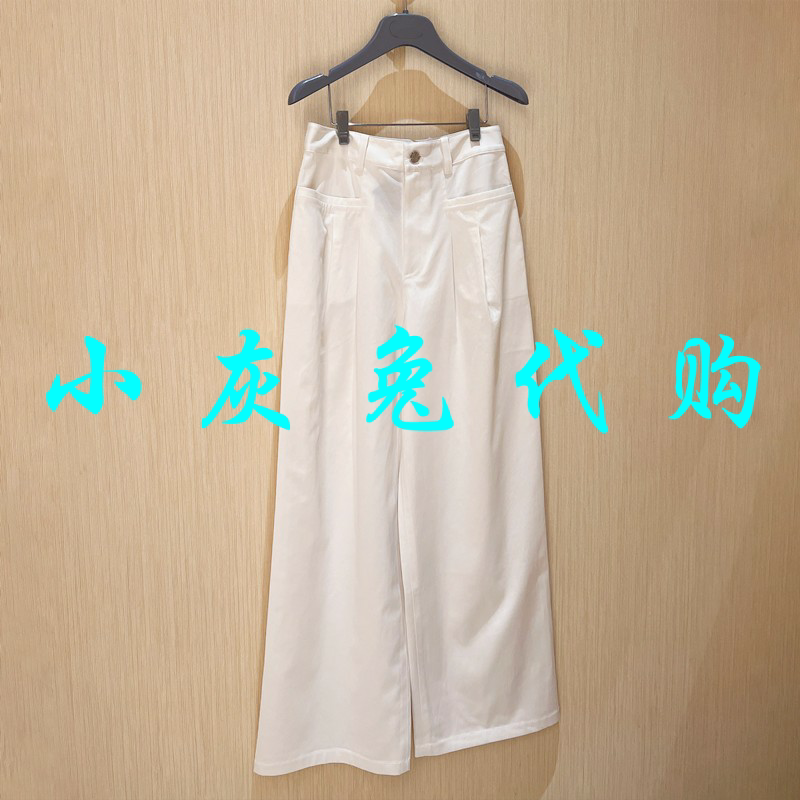 小灰兔正品代购2023春款白色阔腿休闲长裤子5100478-1129061-