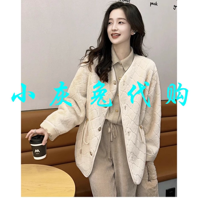 小灰兔代购菱格绒毛外套1400648-7A08183-