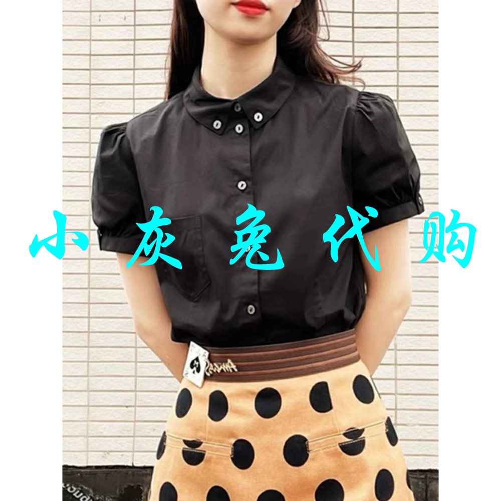 小灰兔正品职业休闲泡泡袖短袖衬衫上衣女5300948