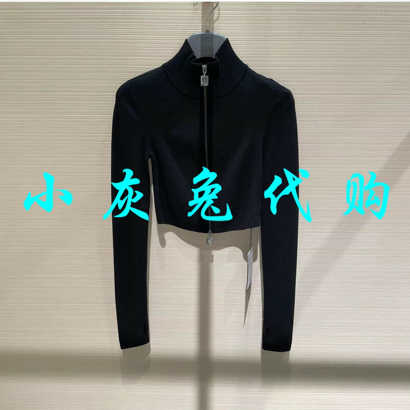 小灰兔代购2025秋新款立领拉链针织开衫短外套 5499193