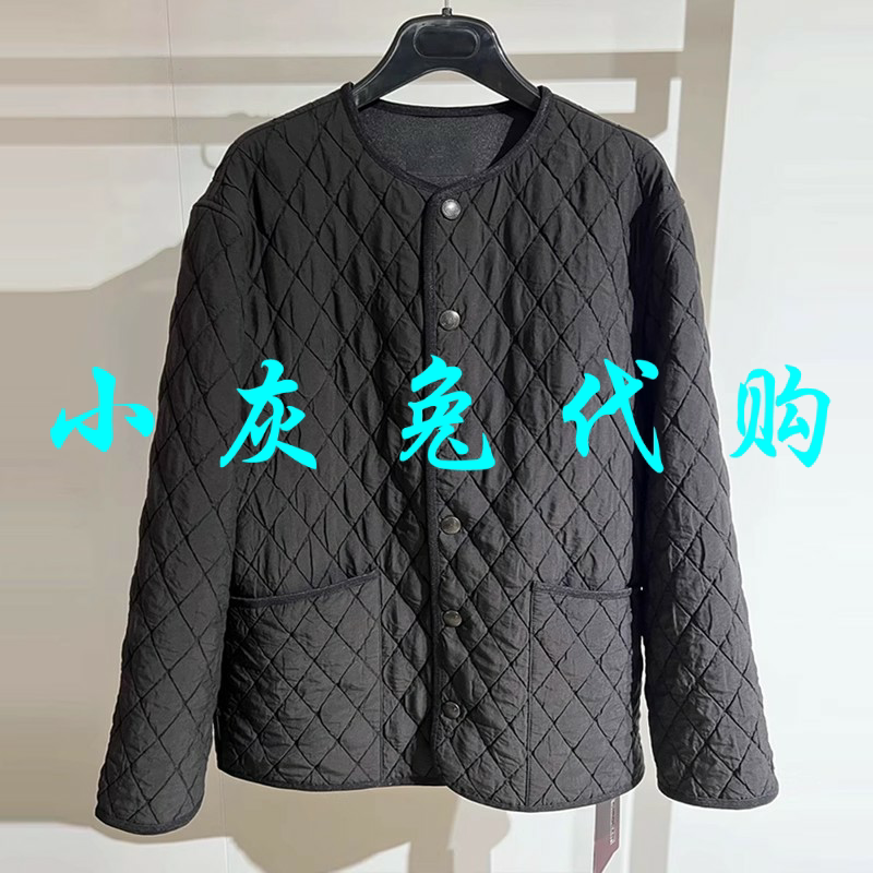 小灰兔代购2025秋冬百搭圆领菱格薄棉服保暖外套1400742-4K21-001