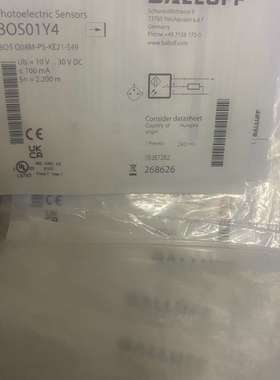德国巴鲁夫BALLUFF光电传感器BOS01Y4议价