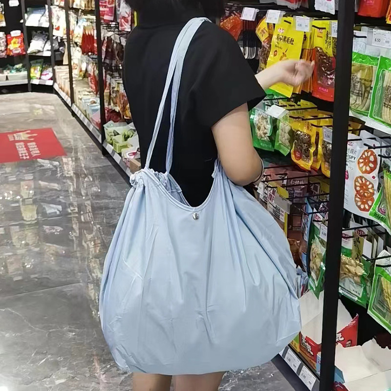 环保束口袋抽绳大容量购物袋纯色
