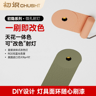 初识灯饰 隐形护眼嵌入式射灯天花一体特调乳胶漆色彩客厅筒射灯
