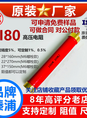 RI80玻璃釉大红袍铜脚高频无感高压电阻100W110K120K125K130K140K
