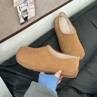 女春夏外穿复古包头半拖真皮懒人一脚蹬 单鞋 小土豆勃肯鞋 2026新款