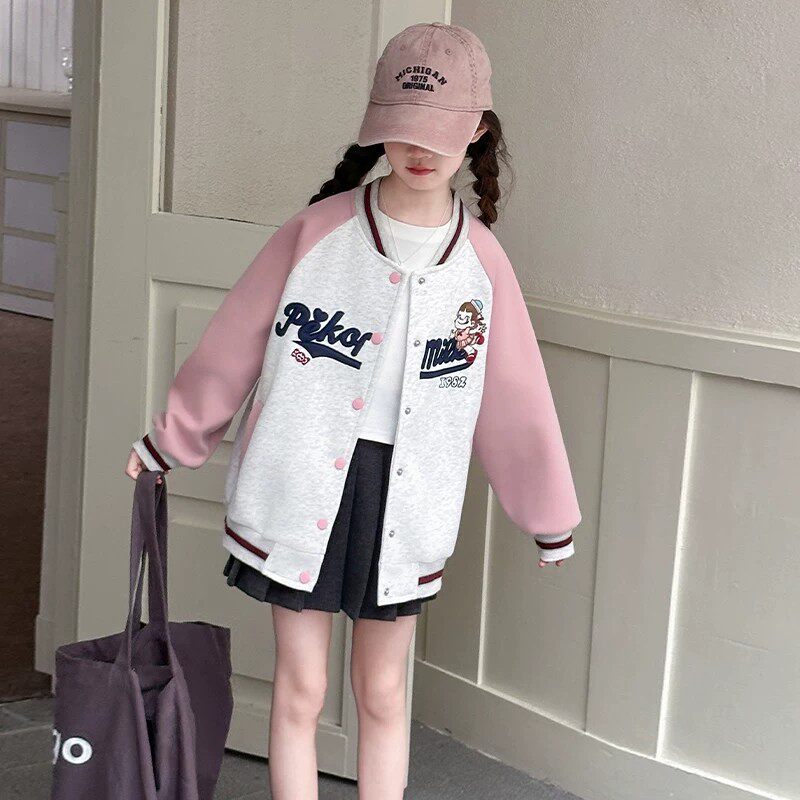 女童春秋款棒球服2026新款春装百搭外套女孩洋气韩版夹克外套