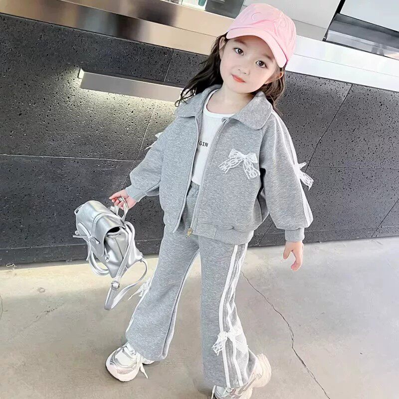女童春秋纯棉运动卫衣套装