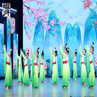 水袖儿童舞蹈女童古典舞汉服演出服飘逸采薇中国甩袖惊鸿练功表