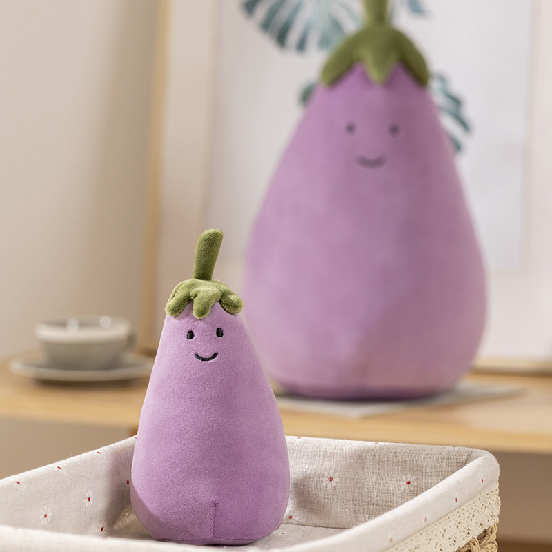 可爱茄子毛绒公仔抱枕卡通创意水果玩偶女生儿童睡觉娃娃生日礼物