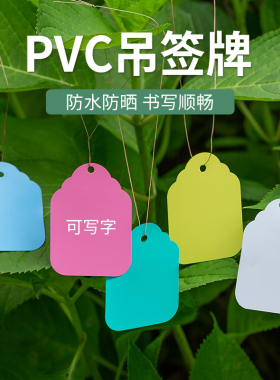 PVC彩色吊签牌防水防晒可写字园艺塑料标签花卉吊牌多肉苗木吊牌