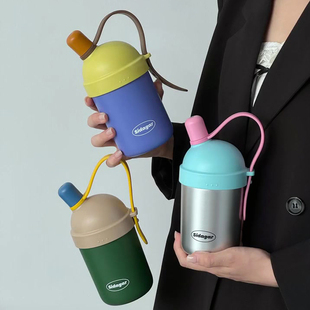 世大家吸管保温杯女生高颜值咖啡杯学生2026新款外出便携水杯子