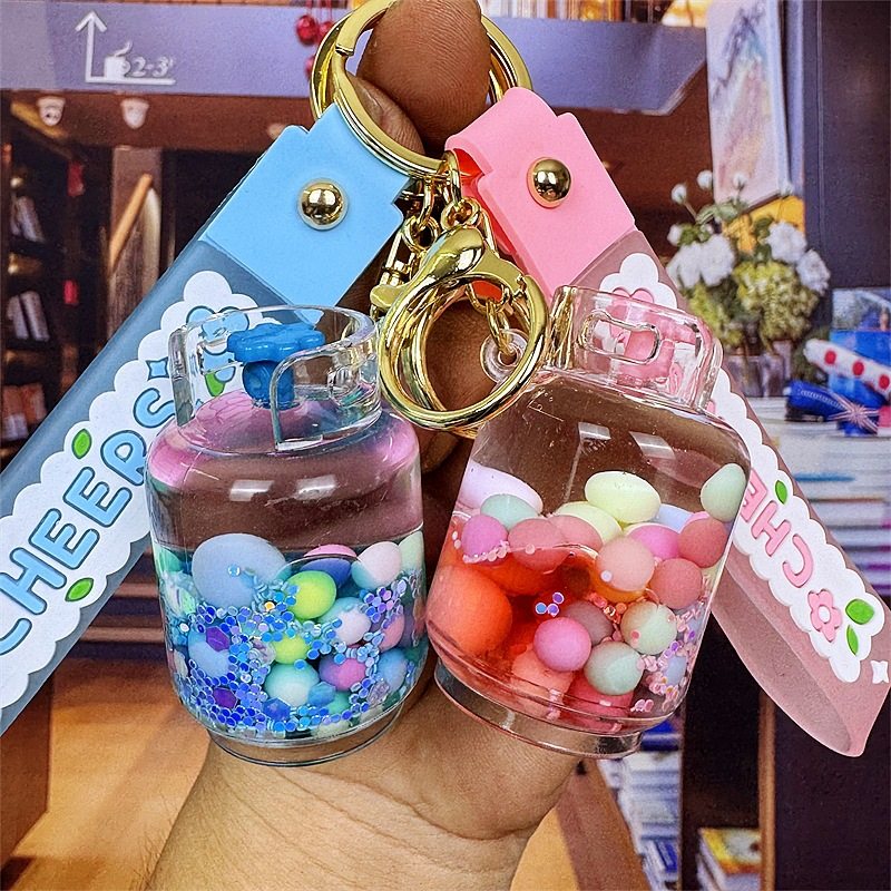 亚克力入油彩珠泡珠煤气罐流沙瓶挂件包包汽车钥匙扣挂饰礼品,服饰配件/皮带/帽子/围巾,钥匙扣,淘宝优惠券,粉丝福利购,淘宝优惠卷