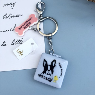 【兰妮诗】指甲钳挖开箱刀钥匙扣创意便携式小工具镜子钥匙扣配件