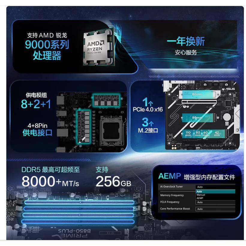 适用于华.硕PRIMEB850-PLUS主板CPU7800X3D/9800X3D/9600X,电子元器件市场,水晶头,淘宝优惠券,粉丝福利购,淘宝优惠卷