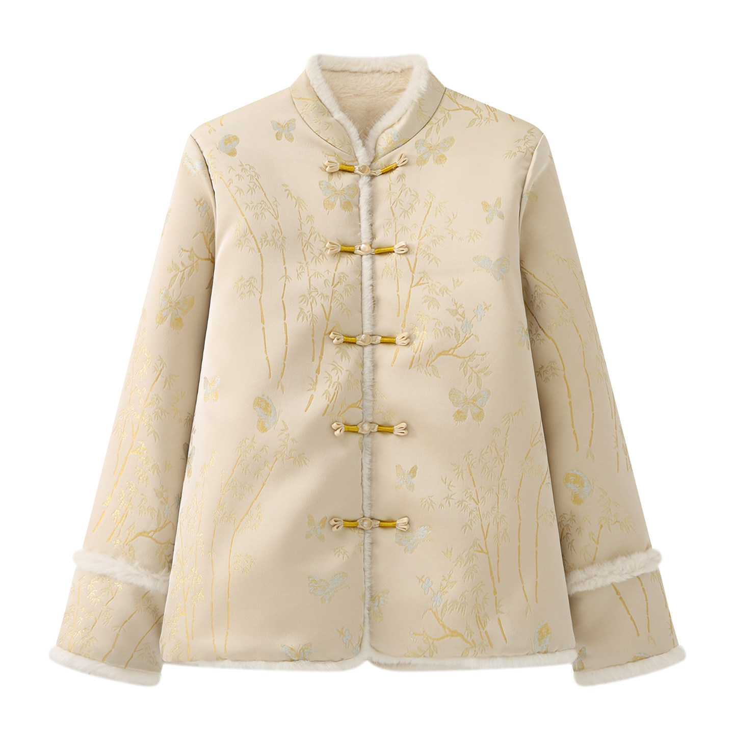 艾格新中式加绒棉服外套女