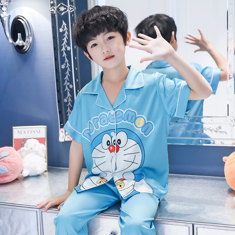 Real shot summer forged face pajamas for boys and girls