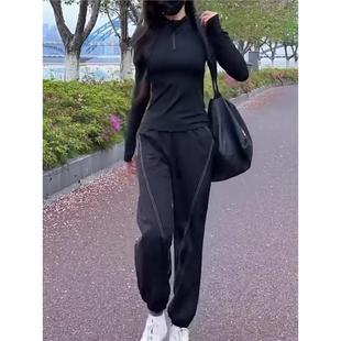 洋气减龄显瘦上衣休闲裤 时尚 韩版 气质运动套装 搭配一套 女春秋新款