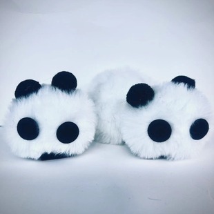 可爱毛绒熊猫耳朵网红滑雪头盔装饰可拆卸机车滑雪冰球摩托电瓶车