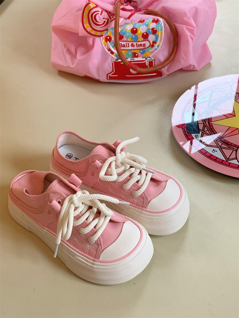 旺仔是条狗 脚踩两穿~可爱大头鞋小众厚底帆布鞋女休闲板鞋学生潮