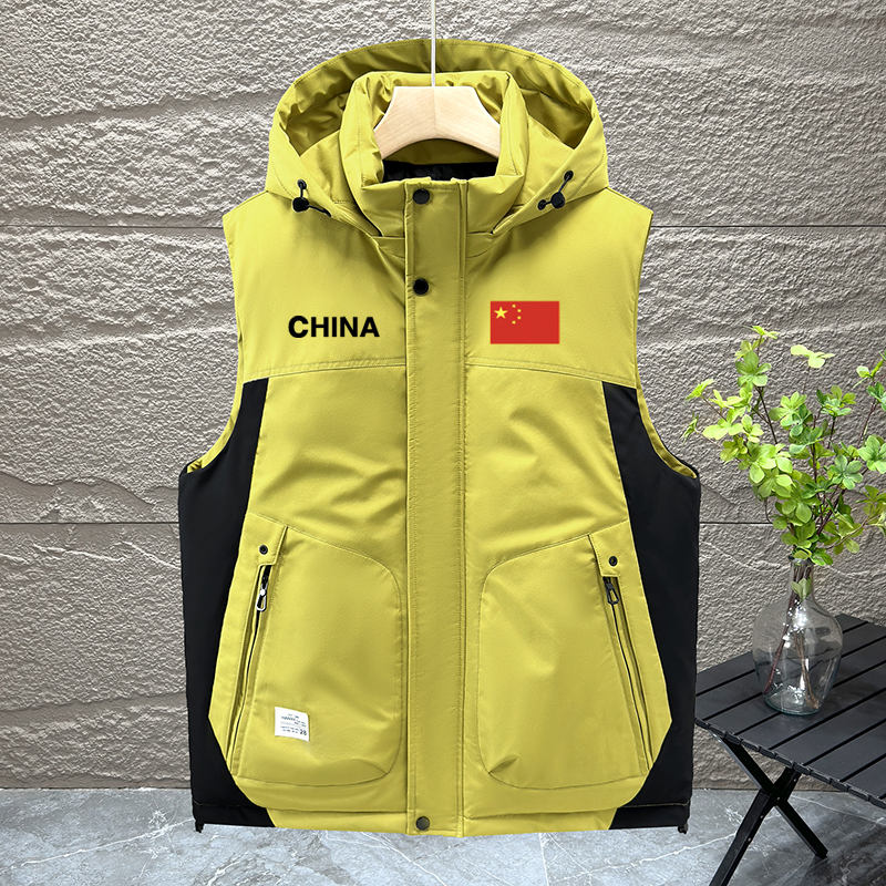国家队运动马夹男秋冬季新款保暖国潮大码防寒棉马甲外穿坎肩背心