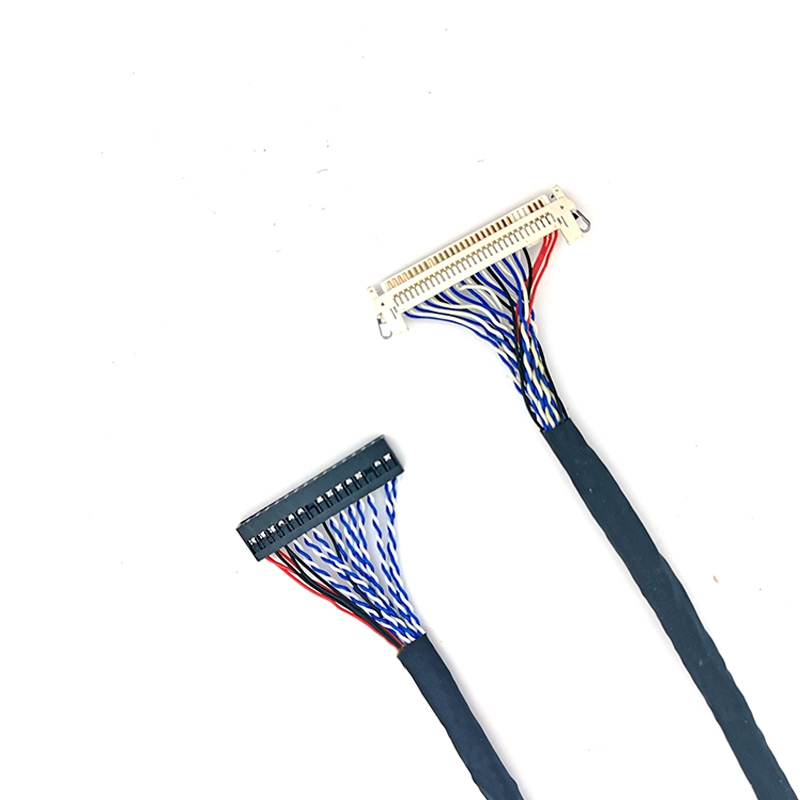 FIX-30P双8屏线带卡接地30片插17-24寸液晶LVDS常用屏线25CM50CM