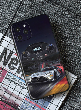 AMGGT3赛车适用一加ACE2V软创意IQOOZ7X三星S23Ultra华为Mate50小米13红米K60Pro全包苹果14ProMax手机壳玻璃