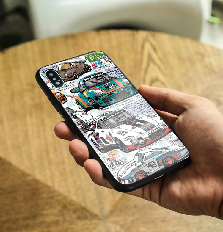 赛车漫画适用于iphoneXR/6/78Plus/11Pro/XS MAX手机壳情侣定制女