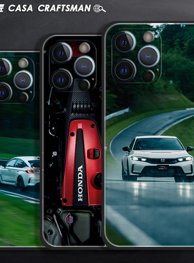 TypeR思域FL5适用苹果15ProMax华为Mate60 P50小米14红米K70荣耀100防摔一加12定制iqoo neo9三星S23U手机壳