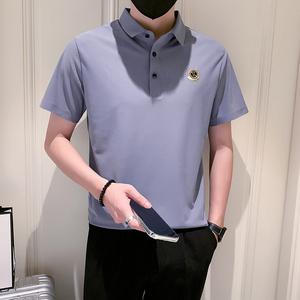 主推-冰丝无痕POLO衫男士短袖T恤新款男装潮流PL88-P55控78图片