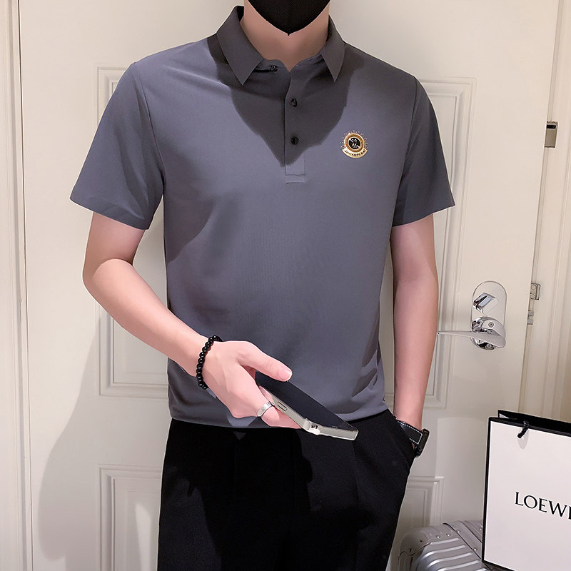 主推-冰丝无痕POLO衫男士短袖T恤新款男装潮流PL88-P55控78图片