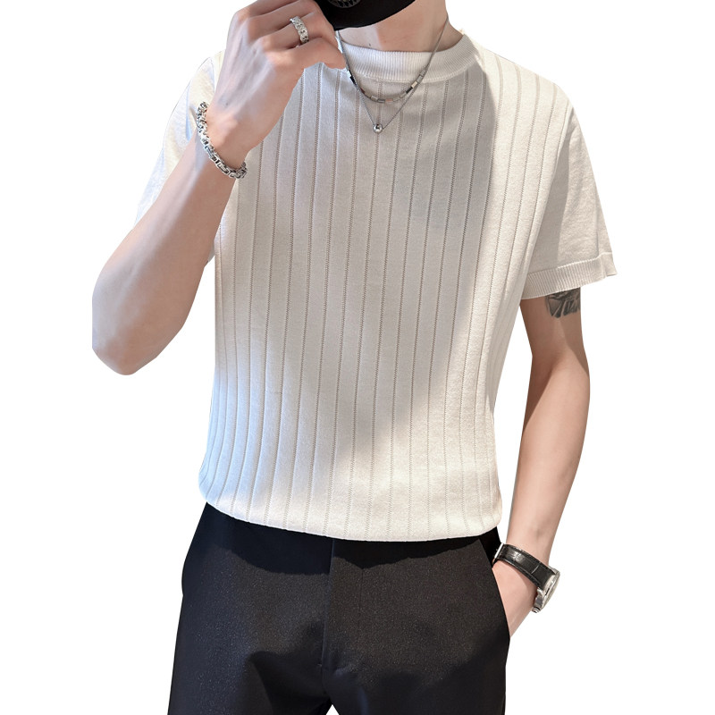 高级感冰丝T恤男ins夏季2023新款男装上衣服75005-P58控78,男装T恤,星座301B-1