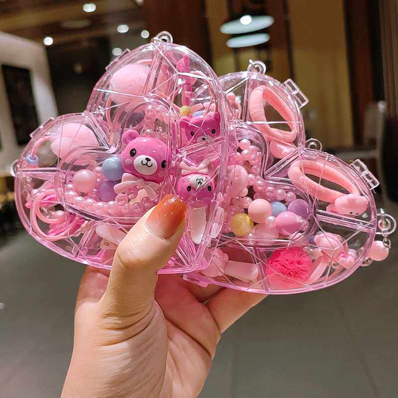 新款首饰礼盒套装小女孩公主项链手链戒指发卡发圈女童配饰