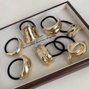 欧美极简冷风设计感属丸子头皮筋头绳高级感扎头发发圈发绳女