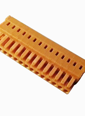 德国正品孔型连接器734-214插头14p橙色孔间距3.81mm接线端子