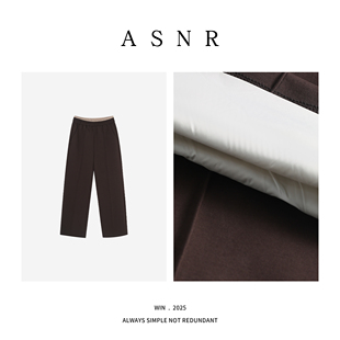 直筒中缝线鹅绒裤 松紧腰窄版 606 长103 BRAID｜裤