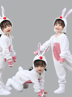 新款元旦兔子演出服儿童动物服幼儿园舞台舞蹈服纱裙兔子表演服装