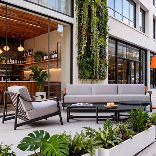 户外沙发庭院别墅藤编家具酒店民宿室外花园露台防水休闲沙发组合