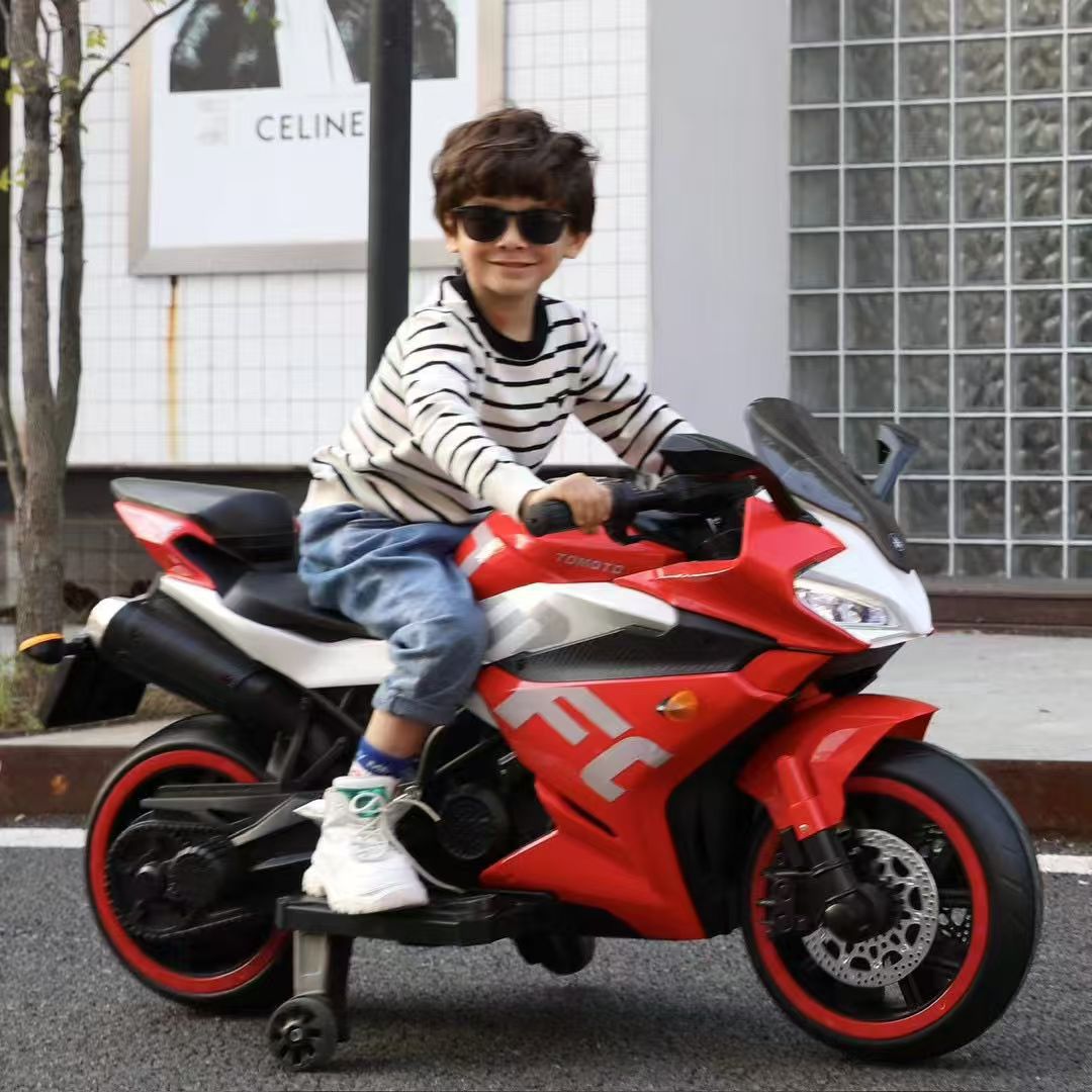 儿童电动摩托车可坐男女小孩双人遥控玩具机车超大号4-6-10岁充电