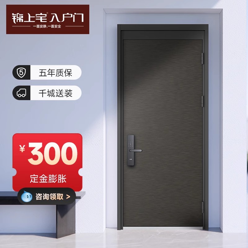 锦上宅 入户门家用防盗门指纹锁智能农村自建房大门进户门DMR001