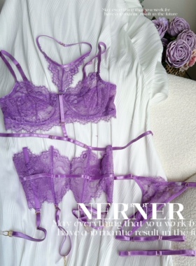 NERNER 独自美丽*束腰鱼骨性感内衣重工三件套文胸套装女